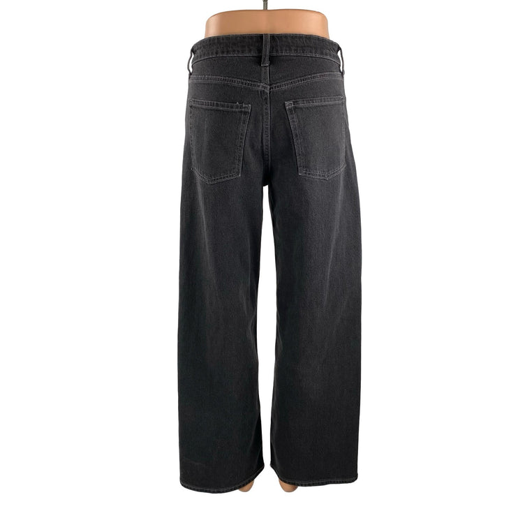 Old Navy Two Tone Patchwork High Rise Baggy Barrel Wide Leg Denim Jeans Pants 2