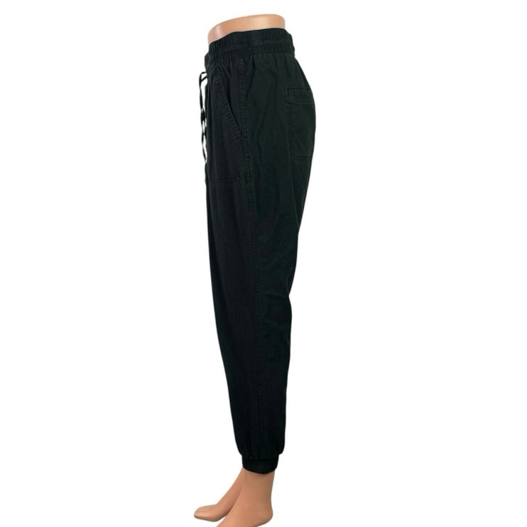Hollister Women's Black Drawstring Tapered Cropped Jogger Sweat Pants Size S