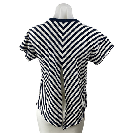Rag & Bone Women's Black White Striped Short Sleeve Crew T Shirt Tee Top Size M