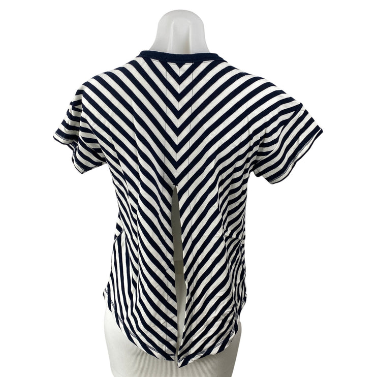 Rag & Bone Women's Black White Striped Short Sleeve Crew T Shirt Tee Top Size M