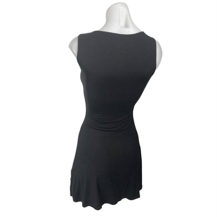 Princess Polly Black Sleeveless Knit Cami Mini A-Line Fit & Flare Dress Size 2