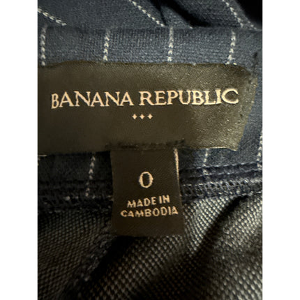 Banana Republic Women's Blue Pinstriped Tapered Skinny Trousers Dress Pants Sz 0