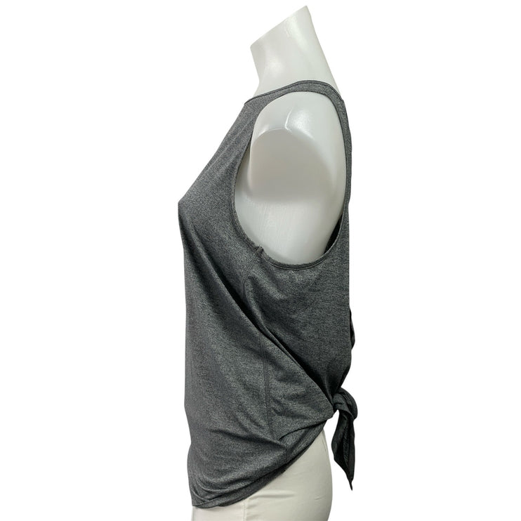 H&M Sport Heather Gray Sleeveless Cutout Knot Back Workout Active Tank Top Sz S