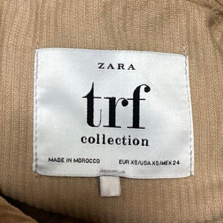 Zara Trf Collection Women's Tan Long Sleeve Button Up Cropped Corduroy Jacket XS