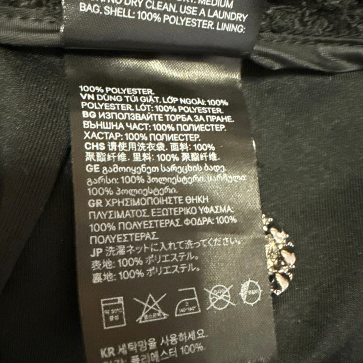 H&M Women's Black Tweed Button Down Casual Knee Length Mini A-Line Skirt Size 14