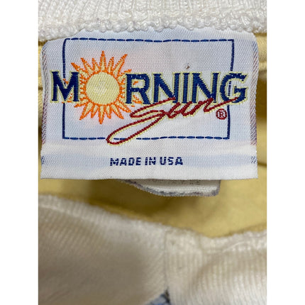 Morning Sun Women's Yellow Floral Print Collared Short Sleeve Blouse Top Size S