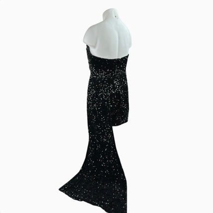 Fashion Nova Black Sequin Strapless Sleeveless Mini Cocktail Gown Dress Size 2XL
