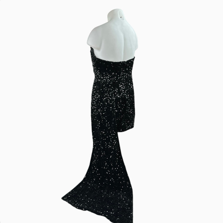 Fashion Nova Black Sequin Strapless Sleeveless Mini Cocktail Gown Dress Size 2XL