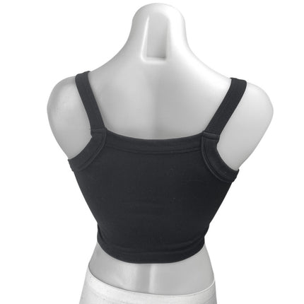 Free People Movement Black Sleeveless Knit Cami Camisole Tank Crop Top Size XS