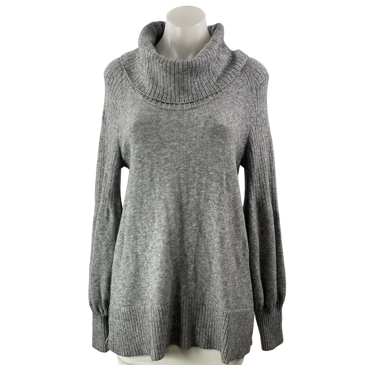 Anthropologie Paloma Gray Long Sleeve Cowl Neck Knit Tunic Sweater Top Size S