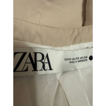 Zara Women's Beige Tan Sleeveless Button Down Blazer Vest Crop Tank Top Size XS