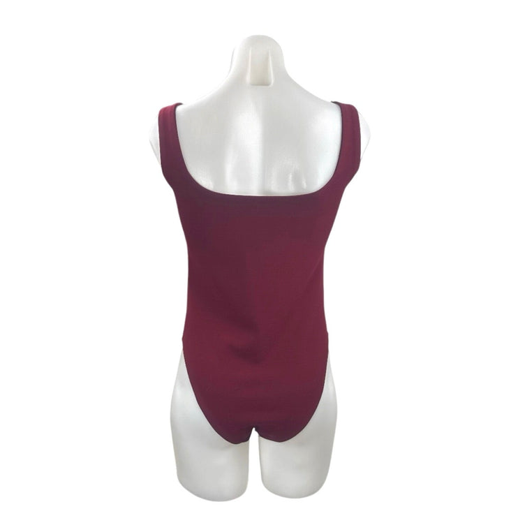 NEW Buddy Love Women's Red Sleeveless Notch V Neck Cami Tank Bodysuit Top Size S