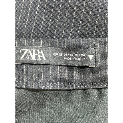 Zara Women's Black Striped High Rise Slim Business Mini Straight Pencil Skirt XS