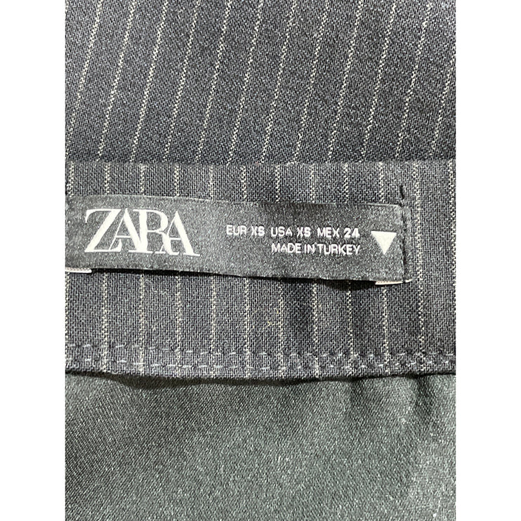 Zara Women's Black Striped High Rise Slim Business Mini Straight Pencil Skirt XS