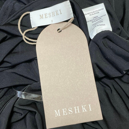 NEW Meshki Black Strapless Bandeau Tube Drape Sheath Prom Maxi Dress Size S