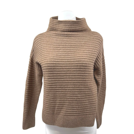 Madewell Brown Wool Ribbed Knit Turtleneck Long Sleeve Sweater Top Size XXS
