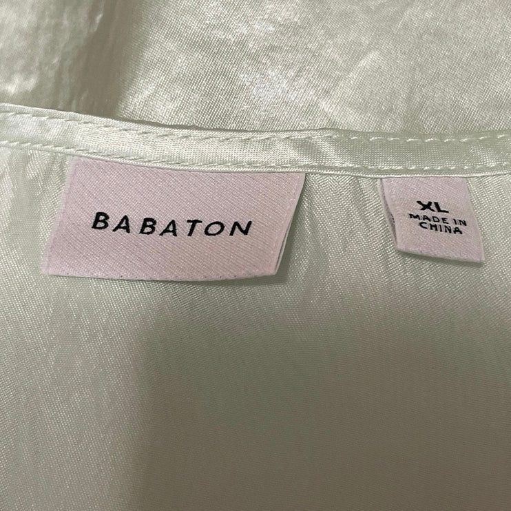 Aritzia Babaton Green Silky Satin Sleeveless Cami Camisole Slip Tank Top Size XL