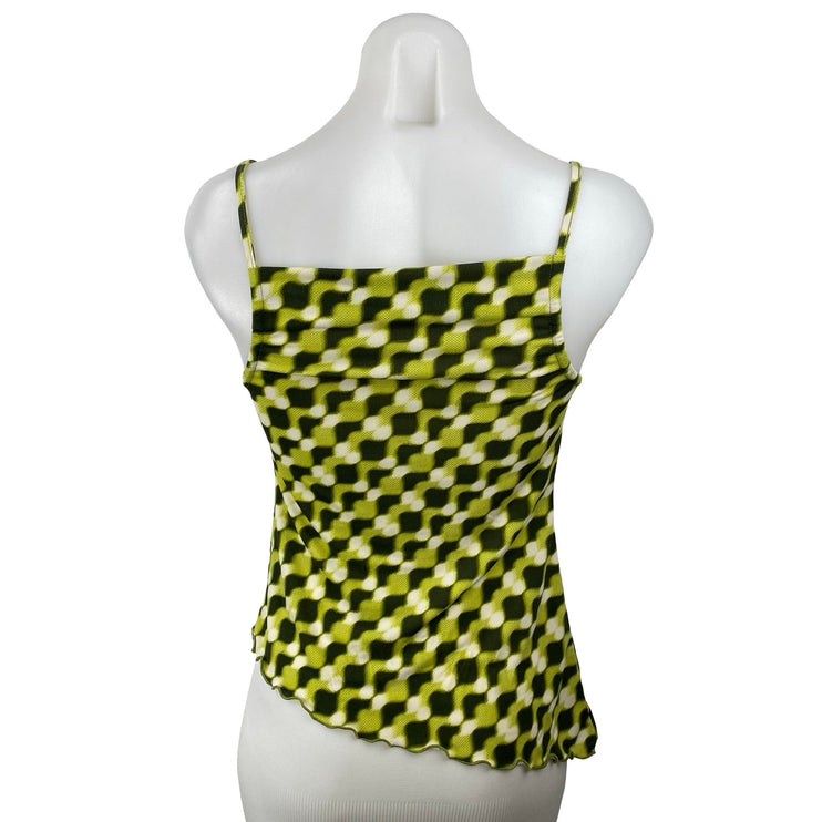 Silence + Noise Women Green Geometric Sleeveless Cowl Neck Cami Tank Top Size XS