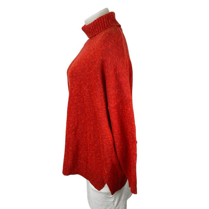 J.Jill Women's Red Turtleneck Long Sleeve Textured Knit Pullover Sweater Top 2X