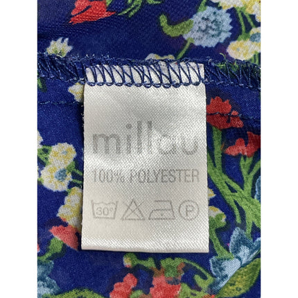 Millau Women's Blue Floral Sleeveless Boxy Swing A Line Cami Tank Blouse Top S