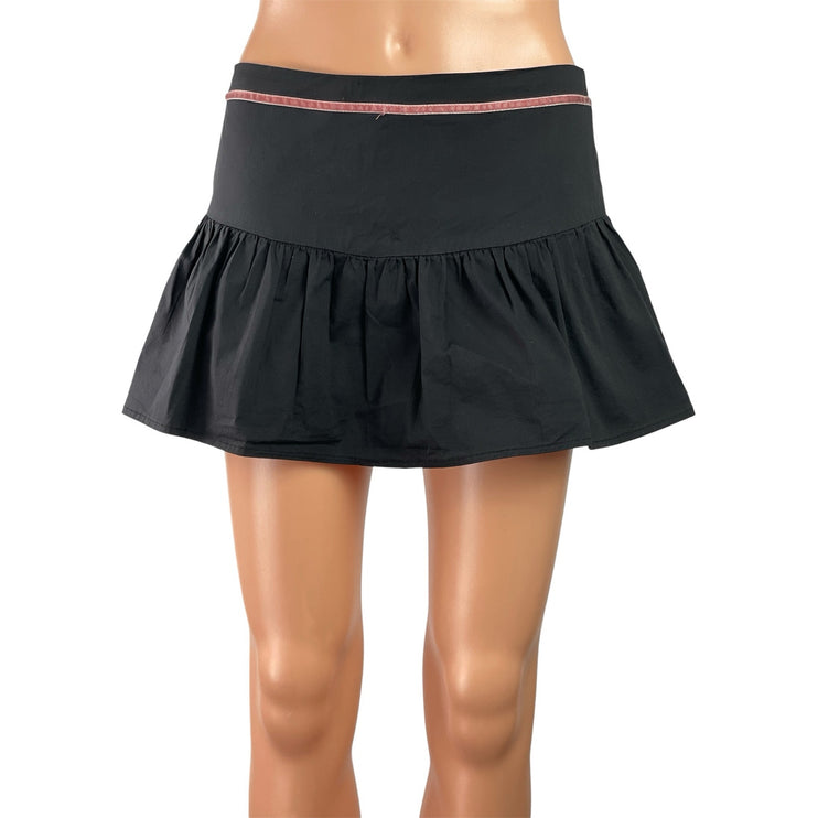 Victoria + Sophia Black Tiered Ruffles Athletic Tennis Skort Shorts Skirt Size M