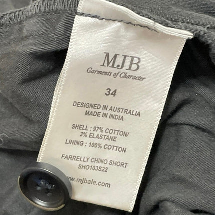 MJB Men's Gray Mid Rise Golf Casual Straight Chino Khaki Bermuda Shorts Size 34