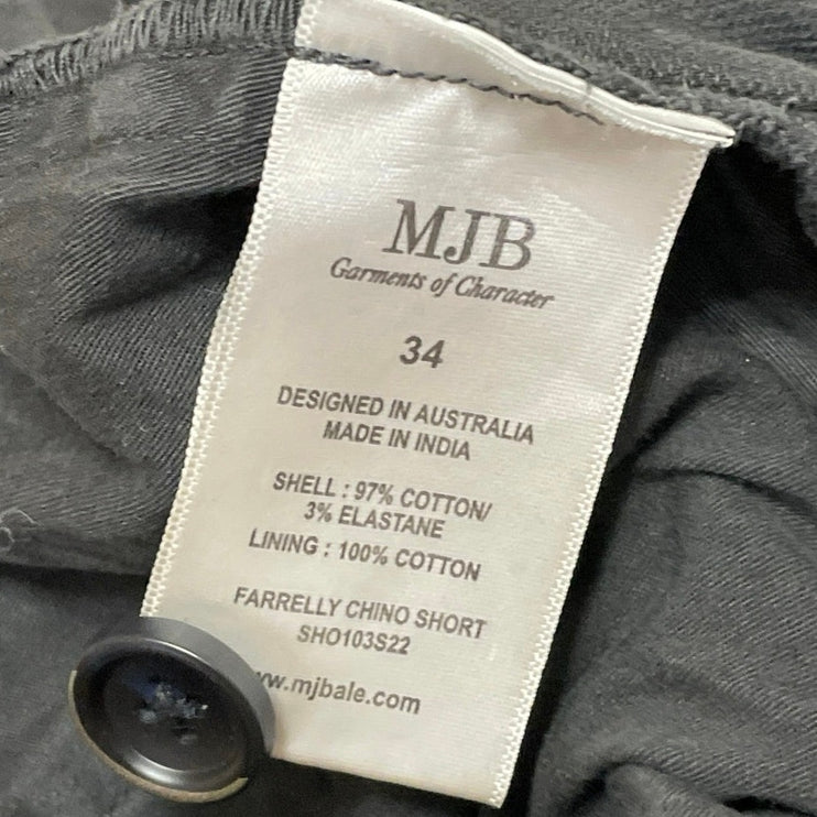 MJB Men's Gray Mid Rise Golf Casual Straight Chino Khaki Bermuda Shorts Size 34