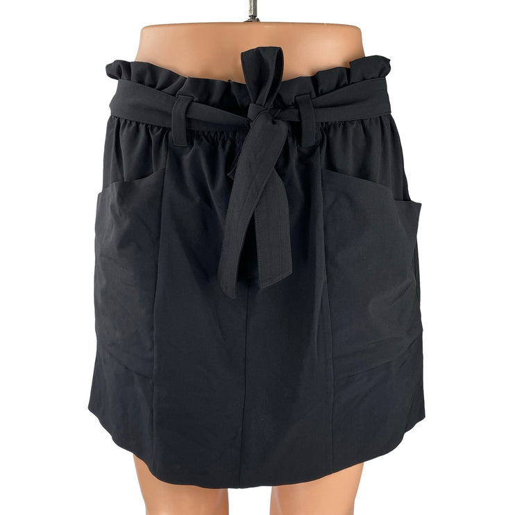 Athleta Skyline Womens Black Yoga Gym Athletic Activewear Paperbag Skort Skirt 8