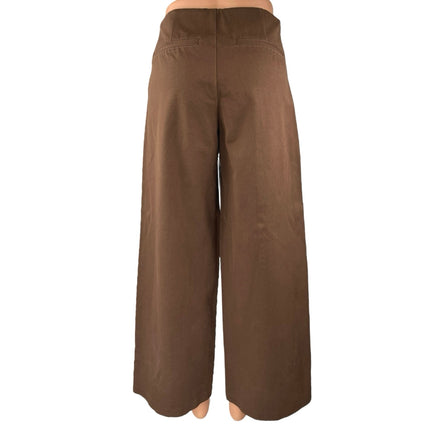 Old Navy Women's Brown High Waisted Pocket Wide Leg Trouser Casual Pants Size S