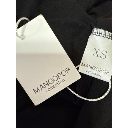 NEW Mangopop Black Long Sleeve Scoop Neck Stretch T Shirt Bodysuit Top Size XS