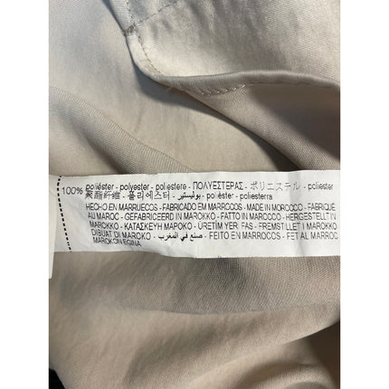 Zara Women's Cream White Long Sleeve Collared Pleated Button Down Shirt Top Sz M