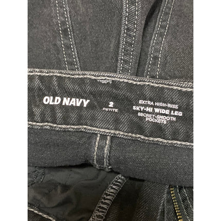 Old Navy Two Tone Patchwork High Rise Baggy Barrel Wide Leg Denim Jeans Pants 2