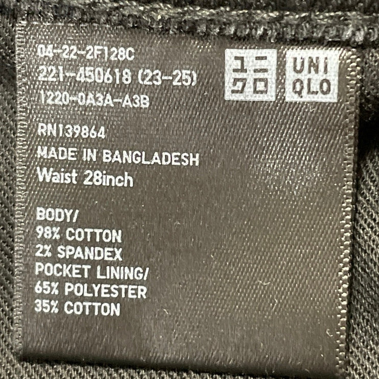 Uniqlo Women's Black High Waisted Flared Bootcut Relaxed Baggy Denim Jeans 28
