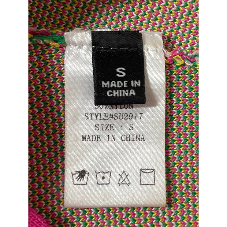 Women's Multicolor Printed Sleeveless Crop Tank Top & Mini Shorts Matching Set S