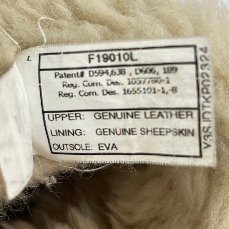 UGG Bailey Button Triplet II Brown Shearling Leather Mid Calf Snow Boots Size 7