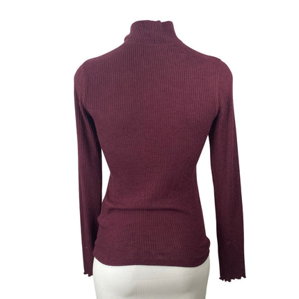 Abercrombie & Fitch Women's Red Turtleneck Long Sleeve Knit Sweater Top Size S