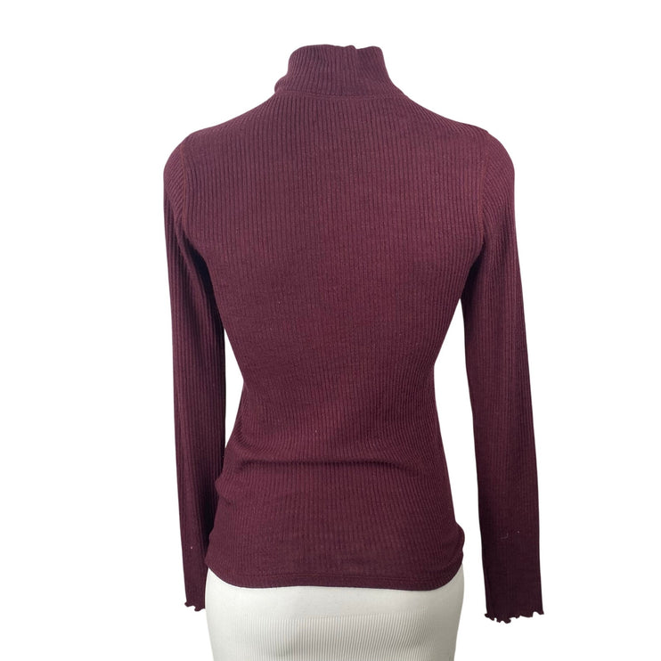 Abercrombie & Fitch Women's Red Turtleneck Long Sleeve Knit Sweater Top Size S