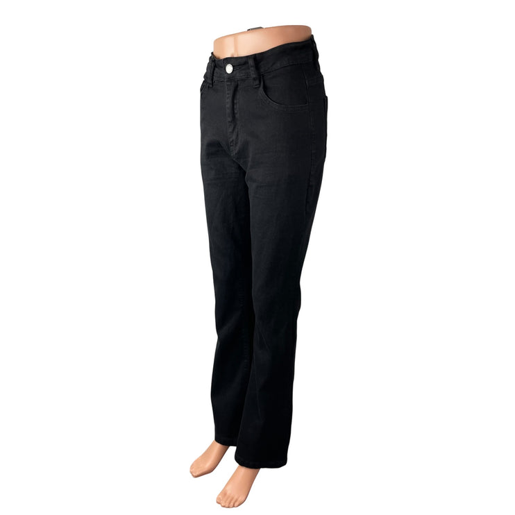 Roswear Women's Black High Waisted Slim Fit Flared Bootcut Denim Jeans Size M