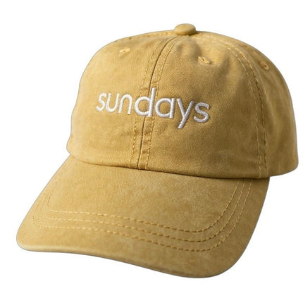Sundays Women's Yellow Embroidered Logo Adjustable Baseball Cap Hat One Size