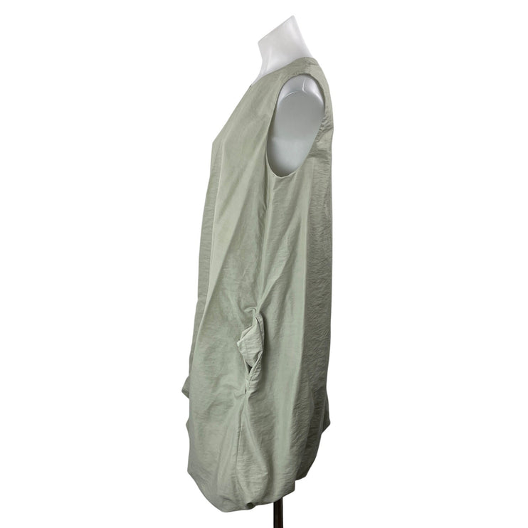 COS Women's Sage Green Sleeveless Drape Bubble Hem Tank Mini Dress Size 10