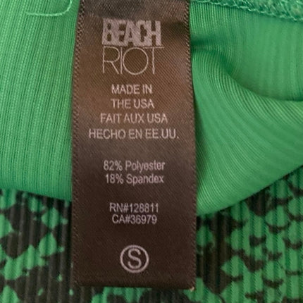 Beach Riot Ayla Women's Green Snakeskin Animal Print High Waist Leggings Pants S
