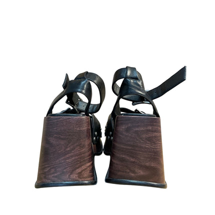 Dolls Kill Current Mood Summer Moves Black Vegan Platform Wedges Sandals Size 6