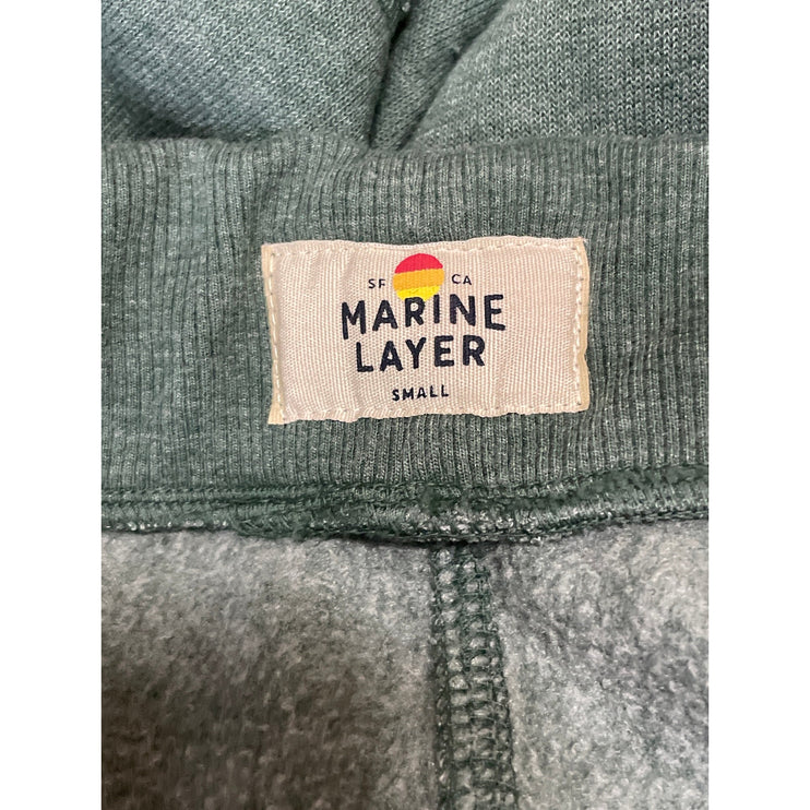 Marine Layer Women's Green Fleece Drawstring Tapered Jogger Sweat Pants Size S