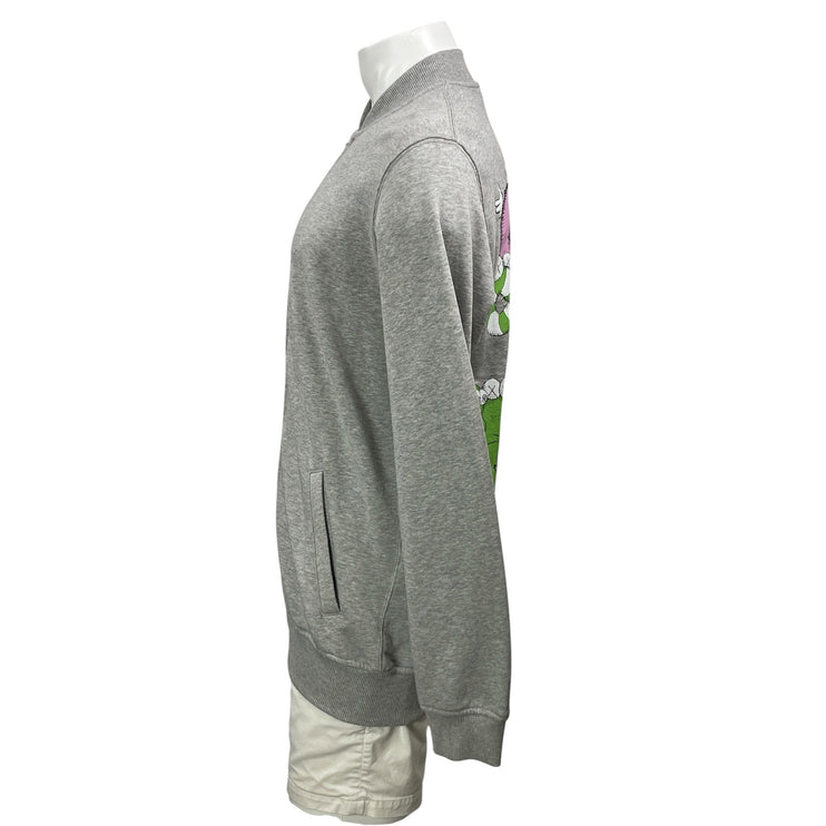 Comme Des Garcons x KAWS Men's Gray Graphic Zip Up Sweatshirt Jacket Size XL