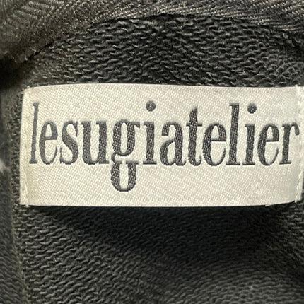 Lesugiatelier Women Black Oversized Relaxed Hoodie Hooded Sweatshirt Top Size OS