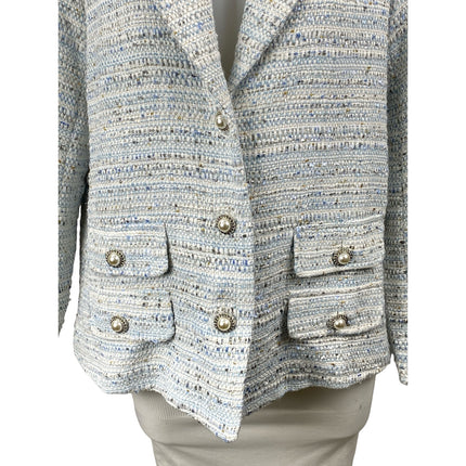 Robertson & Rodeo Wool Sequin Tweed Notched Collar Long Sleeve Blazer Jacket M
