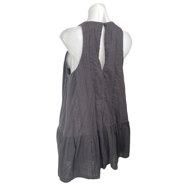 Urban Outfitters Maisy Black Sleeveless Ruffle Racerback Mini Tank Shift Dress M