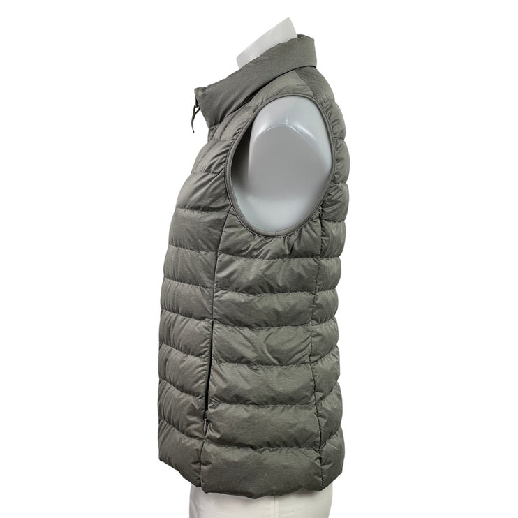 Uniqlo Womens Gray Sleeveless Zip Up High Neck Winter Puffer Vest Jacket Size XS