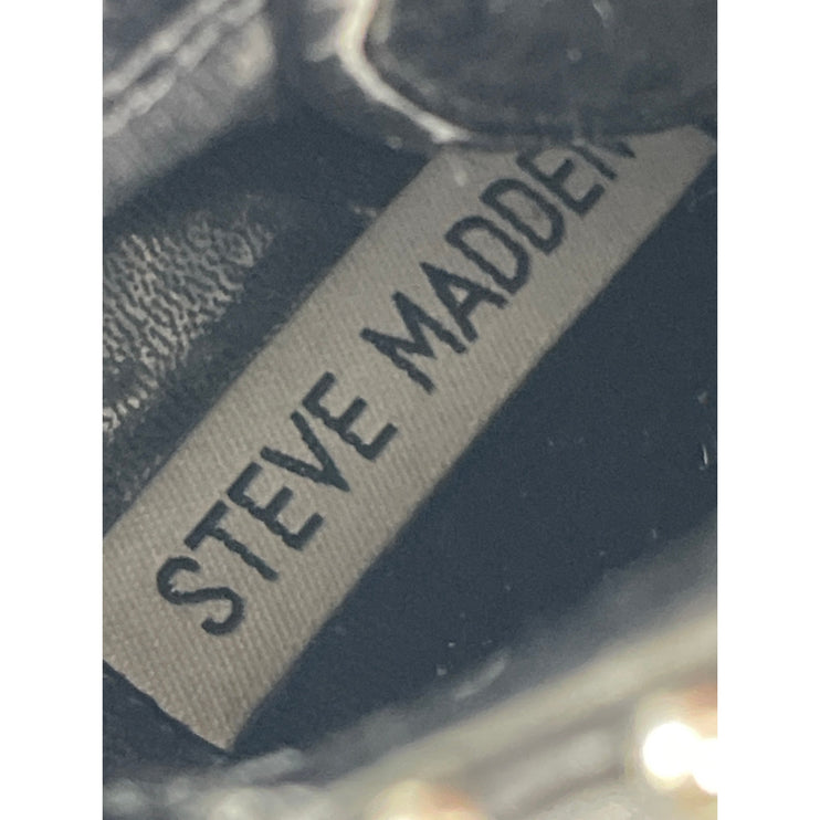 Steve Madden Humble Womens Black Pearl Buckle Straps Pointed Toe Ankle Boots 8.5