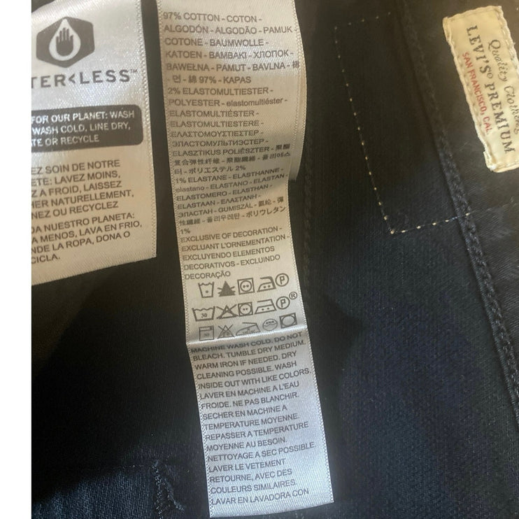 Levi's Ribcage Straight Ankle Women's Black High Rise Baggy Denim Jeans Size 29
